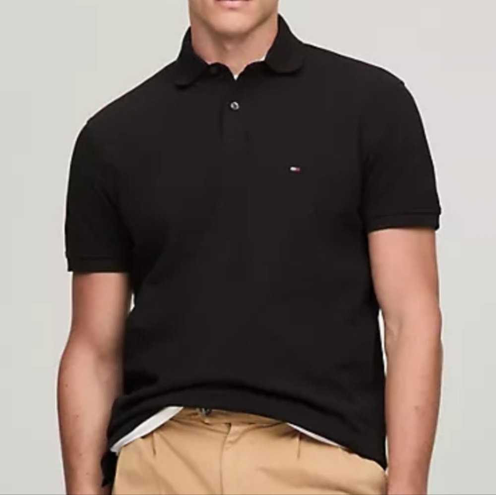 Tommy Hilfiger Men's S Slim Fit Black Polo Shirt
